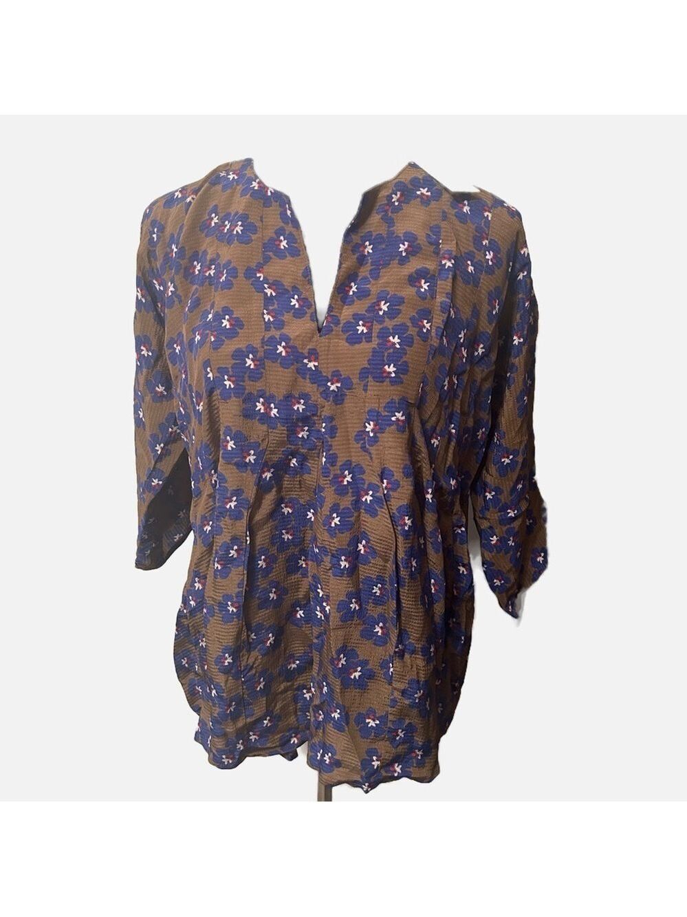 Carron Callahan Women’s Aria Boho Peasant Blouse XS Floral $480 3/4 Sleeve